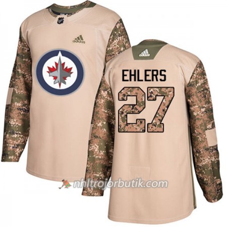 Män Ishockey Winnipeg Jets Tröja Nikolaj Ehlers 27 Adidas 2017-2018 Camo Veterans Day Practice Authentic